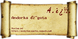 Andorka Ágota névjegykártya